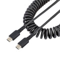 StarTech.com 20in (50cm) USB C Charging Cable, Coiled Heavy Duty Fast Charge &amp; Sync USB-C Cable, High Quality USB 2.0 Type-C Cable, Black
