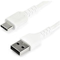 StarTech.com 1M USB A to USB C Charging Cable - Durable Fast Charge &amp; Sync USB 2.0 to USB Type C Data Cord - Aramid Fiber M/M 60W White