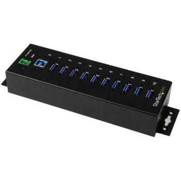 StarTech.com 10 Port Industrial USB 3.0 Hub - ESD and Surge Protection - DIN Rail or Surface-Mountable Metal Housing