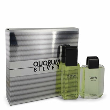 Quorum Silver Gift Set - 3.4 Oz Eau De Toilette Spray + 3.4 Oz After Shave -- For Men