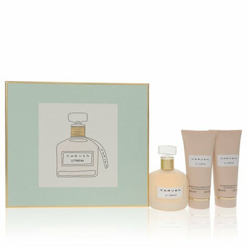 Carven Le Parfum Gift Set - 3.4 Oz Eau De Parfum Spray + 3.4 Oz Body Milk + 3.4 Oz  Shower Gel -- For Women