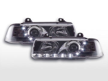 Daylight headlight LED DRL look BMW 3-series Coupe, Cabrio type E36 92-98 chrome