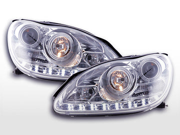 Daylight headlight LED DRL look Mercedes S-Class W220 02-05 chrome