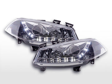 Daylight headlight LED DRL look Ford Fiesta type MK6 03-07 chrome