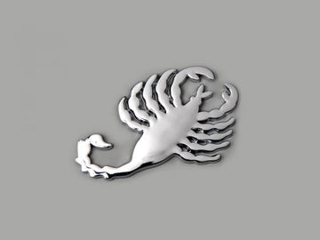 Sticker chrome 3D car sticker 3D motif Scorpion 75x45 mm chrome