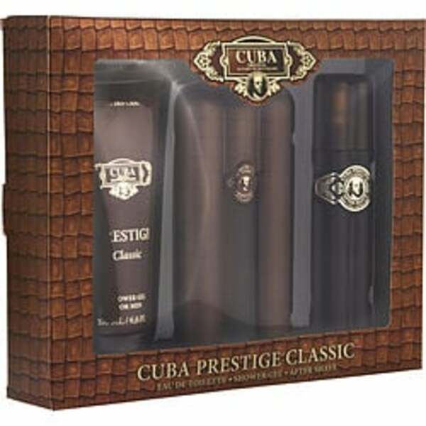 Cuba Prestige Gold By Cuba Edt Spray 3 Oz & Aftershave Spray 3.3 Oz & Shower Gel 6.6 Oz For Men