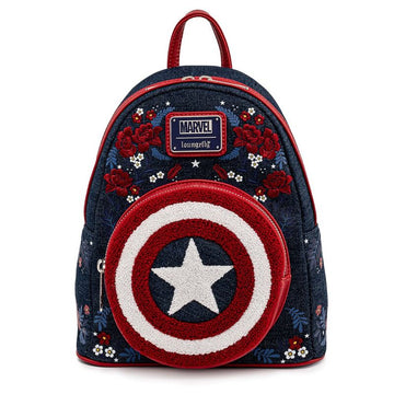 Loungefly Marvel Captain America 80th Floral Shield 80th backpack 26cm