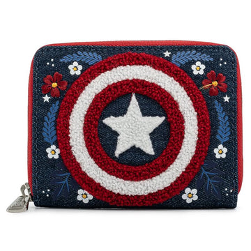 Loungefly Marvel Captain America 80th Floral Shield 80th wallet