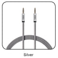 6 Ft. 2-Tone Braided Auxiliary Cable-SILVER