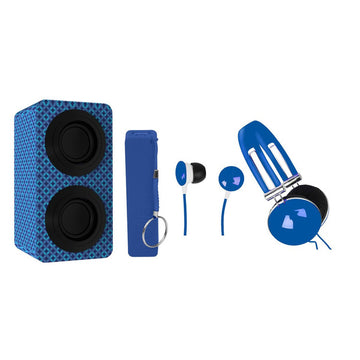 Naxa Portable Bluetooth&reg; Stereo Speakers Entertainment Pack-Blue