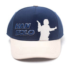 STAR WARS Han Solo Embroidered Logo and Silhouette Print Adjustable Cap, Blue/White (BA805416STW)