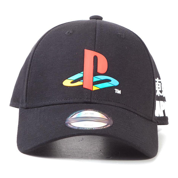 SONY Playstation Logo Curved Bill Cap, Unisex, Black (BA787415SNY)