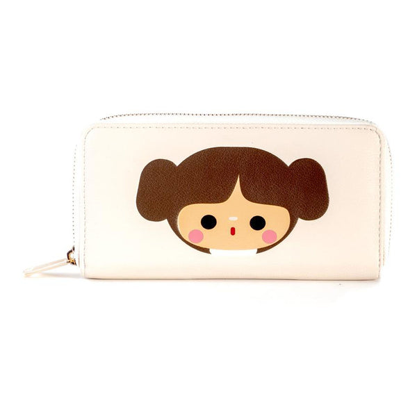 STAR WARS A New Hope Classic Princess Leah Organa Zip-around Wallet Purse, Female, White/Orange (GW613648STW)