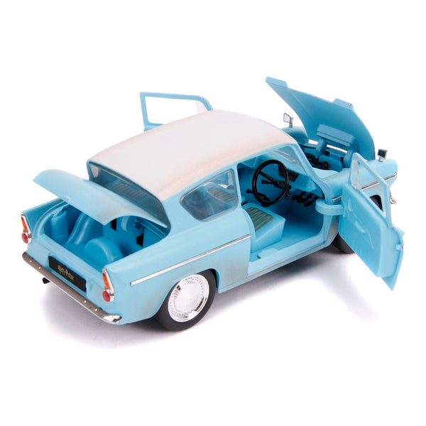 HARRY POTTER Hollywood Rides 1959 Ford Anglia Die-cast Toy Car with Harry Die-cast Figure, Unisex, 1:24 Scale, 8 Years or Above, Blue (253185002)