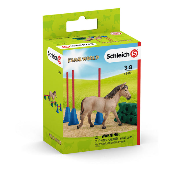 SCHLEICH Farm World Pony Slalom Toy Playset, Multi-colour, 3 to 8 Years (42483)