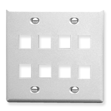 ICC ICC-FACE-8-WH Ic107fd8wh - 8 Port Face White, 2-gang