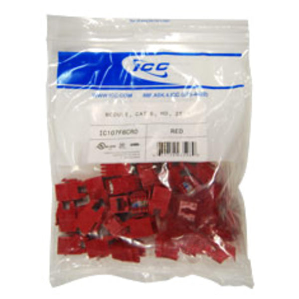 ICC ICC-IC107F6CRD Module, Cat 6, Hd, 25pk, Red