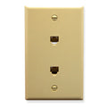 ICC ICC-IC630E66IV Wall Plate, 2 Voice 6p6c, Ivory