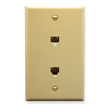ICC ICC-IC630E66IV Wall Plate, 2 Voice 6p6c, Ivory