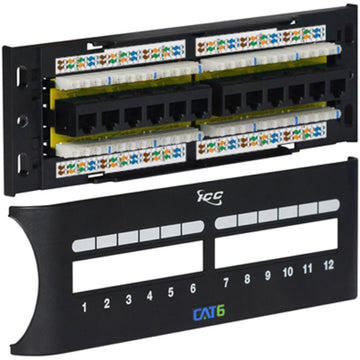 ICC ICC-ICMPP12F6E Patch Panel, Cat 6 Front, 12 Port