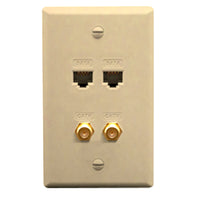 ICC ICC-ICRDS2F5IV Faceplate Idc 2 Data And 2 F Type Ivory