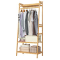 100% Bamboo 3-Layer Portable Practical Storage Clothes Hanger --Natural