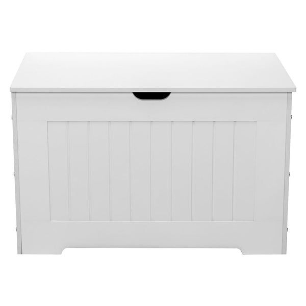 Storage Chest, Entryway Bench with 2 Safety Hinges, Wooden Toy Box, White