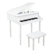 Wooden Toys: 30-key Children's Wooden Piano / Four Feet / with Music Stand, Mechanical Sound Quality,White