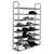 100cm Ultra Large Capacity 8 Layers Non-woven Fabrics & Steel Shoe Rack Black