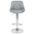 2pcs Adjustable High Model with Disc Backrest Bar Chair Rhombus Backrest Design Gray Cushion   White Back Panel