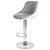 2pcs Adjustable High Model with Disc Backrest Bar Chair Rhombus Backrest Design Gray Cushion   White Back Panel