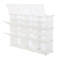 5-Tier Portable 30 Pair Shoe Rack Organizer 15 Grids Tower Shelf Storage Cabinet Stand Expandable for Heels, Boots, Slippers, Black