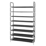 100cm Ultra Large Capacity 8 Layers Non-woven Fabrics & Steel Shoe Rack Black