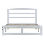 Pine Horizontal Plank Bed White 4FT6