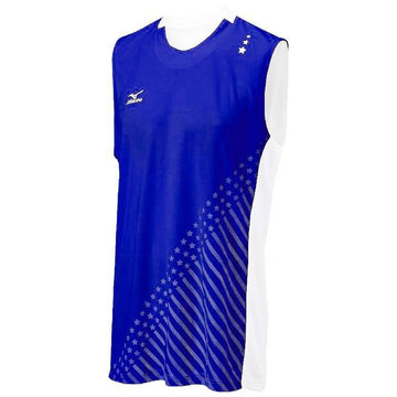 Mizuno DryLite Men's National VI Sleeveless Jersey, Royal & White - XS