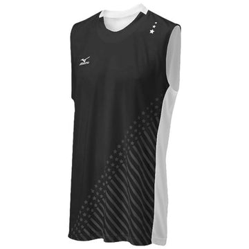 Mizuno DryLite Men's National VI Sleeveless Jersey, Black & White - 2XL